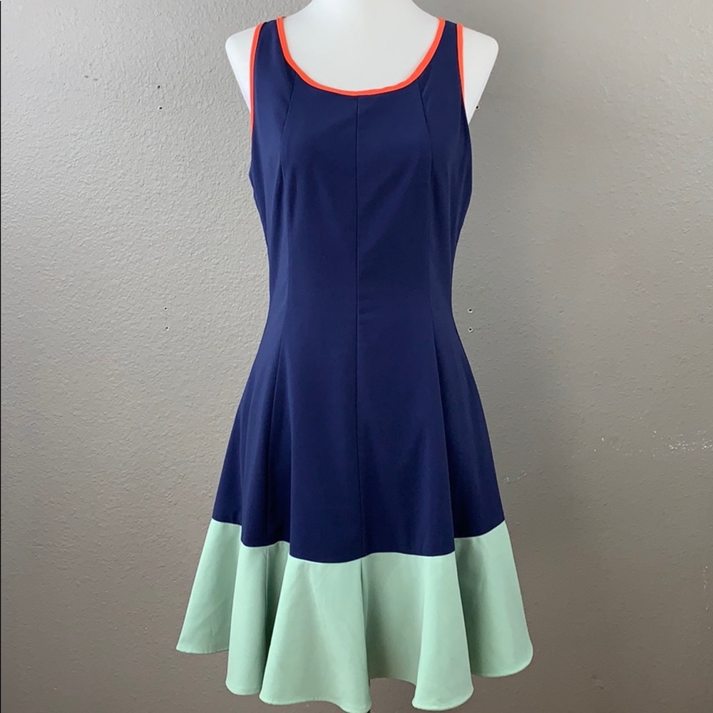 Bar III color blocked a-line fit & flare dress - Picture 1 of 7